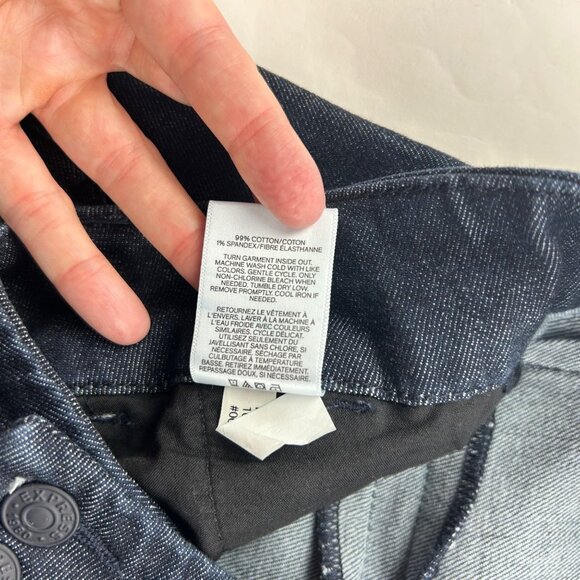 SHORT Express Dark Wash Denim Super High Rise Wide Leg Trouser Jeans 10S - Picture 6 of 8